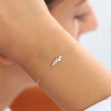 Women's Sterling Silver Diamond-embedded Simple Graceful Hypoallergenic Bracelet