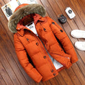 Men's fur collar hooded down jacket