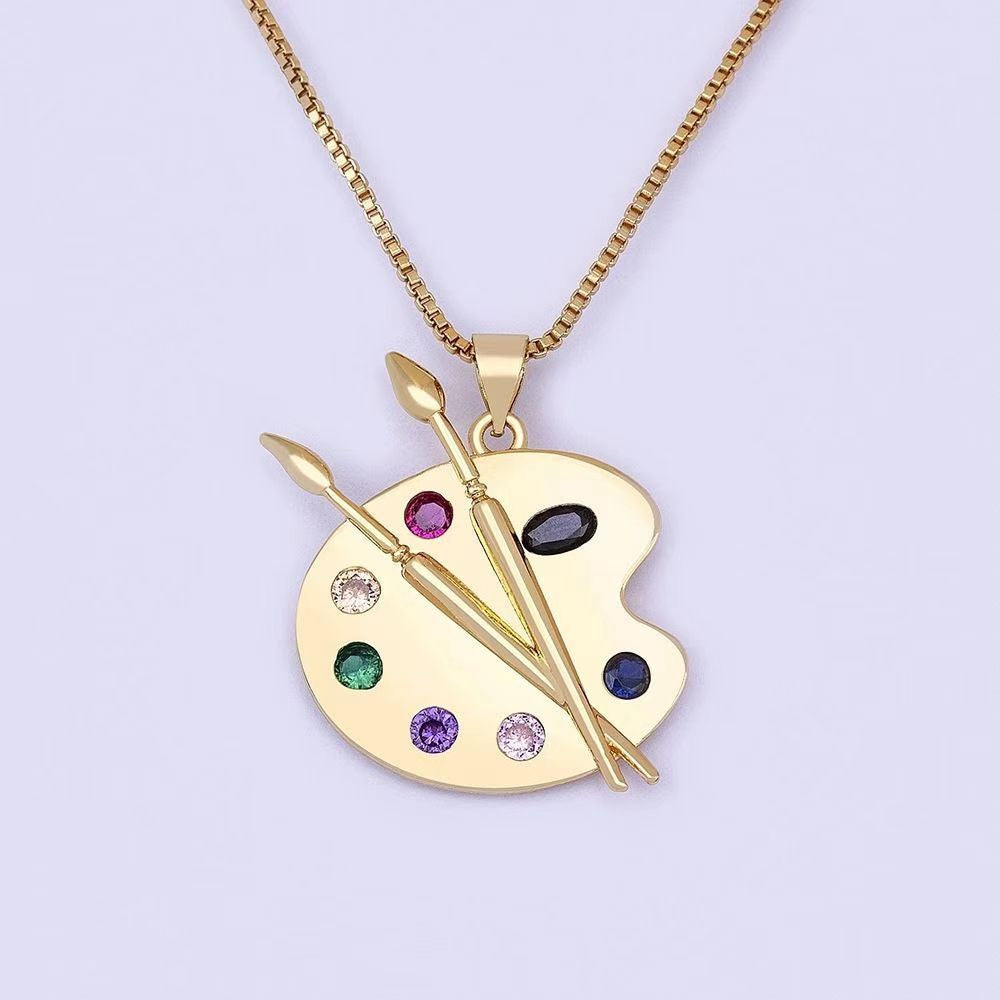 Simple Palette Zircon Pendant Necklace