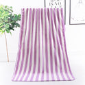 Warp Knitted Coral Velvet Wide Stripe Big Towel Wholesale Edging Bath Towel