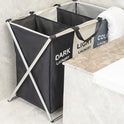 Aluminium Large Laundry Basket Hamper Washing Clothes Storage Bin Bag Light Dark