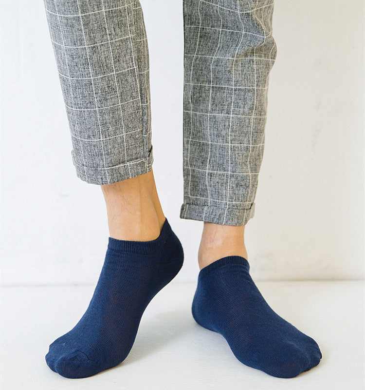 Men's Boat Socks Polyester Cotton Breathable Invisible Boat Socks Men's Solid Color