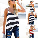 V-Neck Halter Striped Camisole