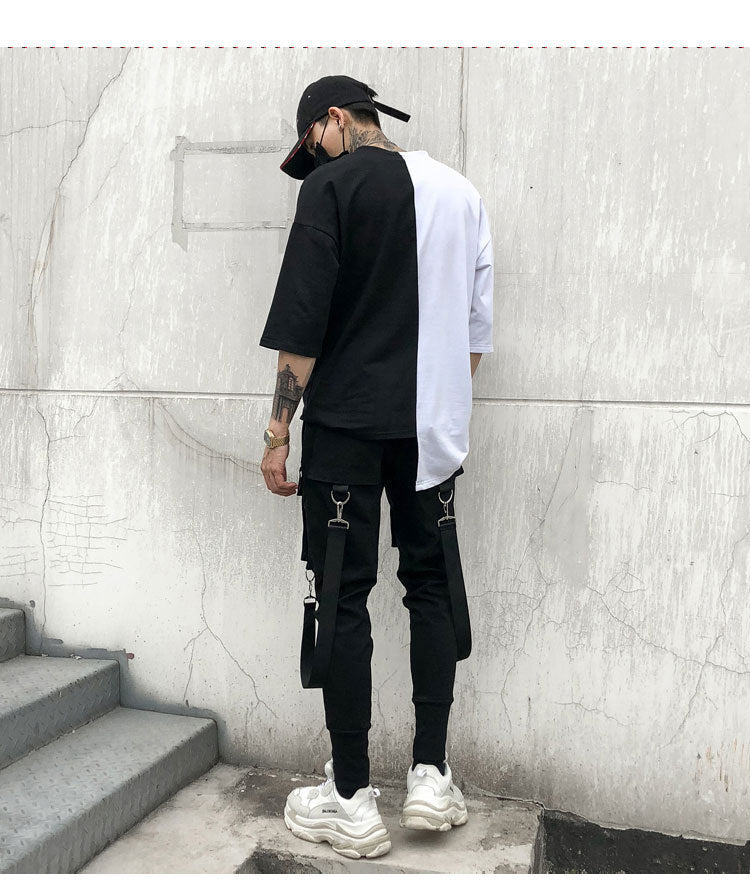 Ribbon tooling casual pants Harlan Wei pants