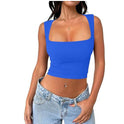 Seamless Square Collar Sleeveless Midriff-baring Fashion Camisole Yoga Stretch Top