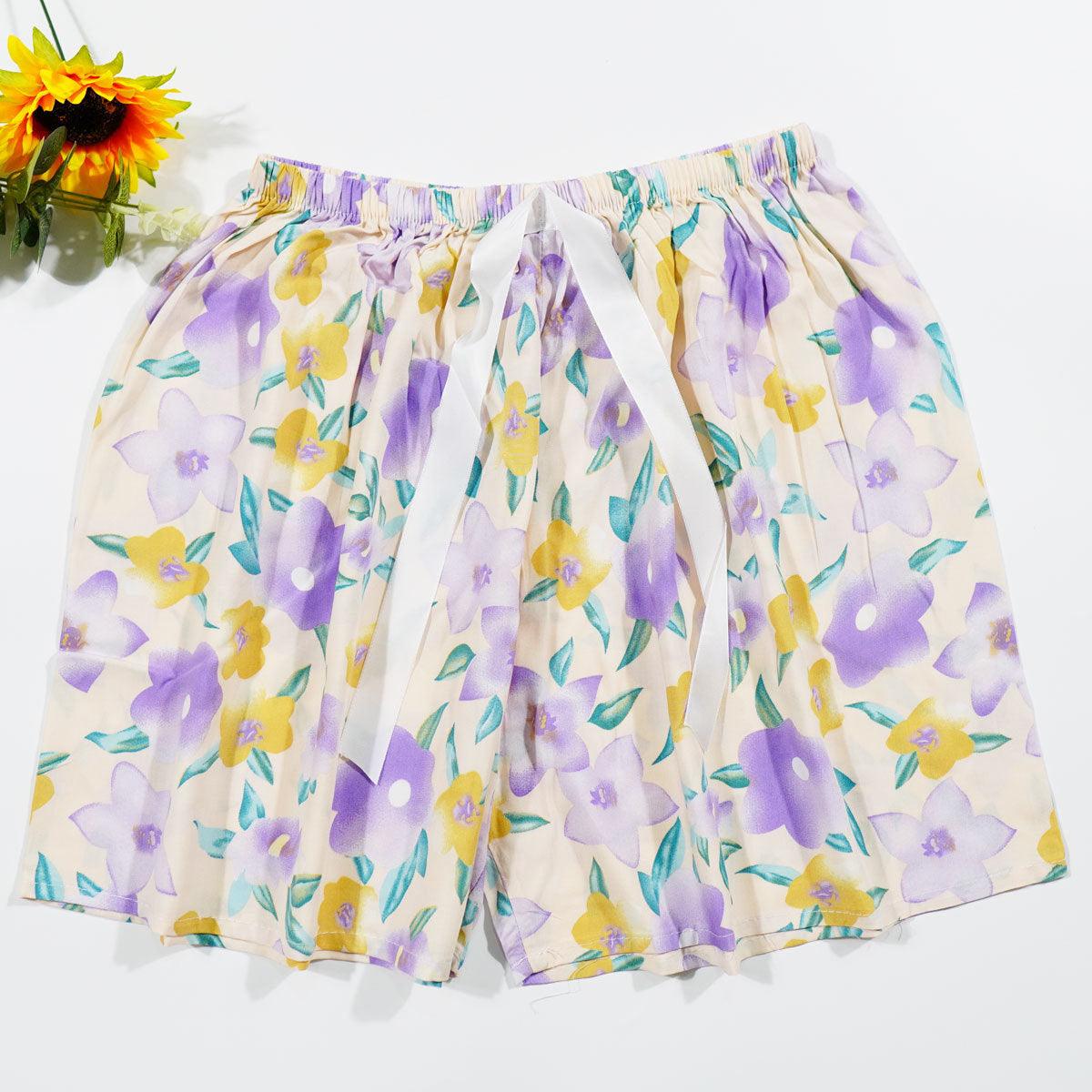 Women's Cotton Silk Shorts Plus Size Homewear Beach Pants