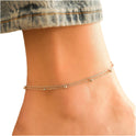 Women's Stylish And Simple Personality Light Luxury Copper Bead Double Layer Ornament Anklet