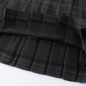 Women's High Waist Plaid Uniform Pleated Skirt
