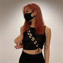 Women's Chest Slanted Side Hanging Ear Tie Vest