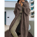 Lazy Shoulders Thick  Long Sweater Coat Women