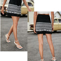 Jacquard Short Knitted Hip Skirt