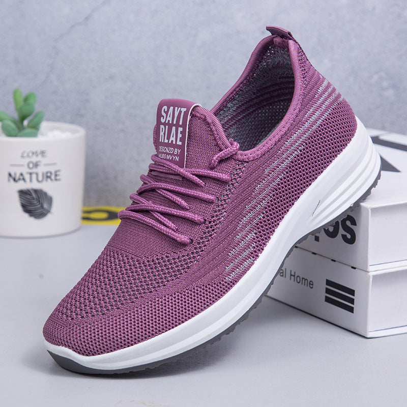 Men's And Women's Flying Woven Walking Shoes Old Beijing Cloth Shoes Leisure Sports Lightweight Breathable Soft Bottom Lazybones' Shoes