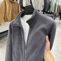 Stand Collar Zipper Thermal Polar Fleece Men's Coat