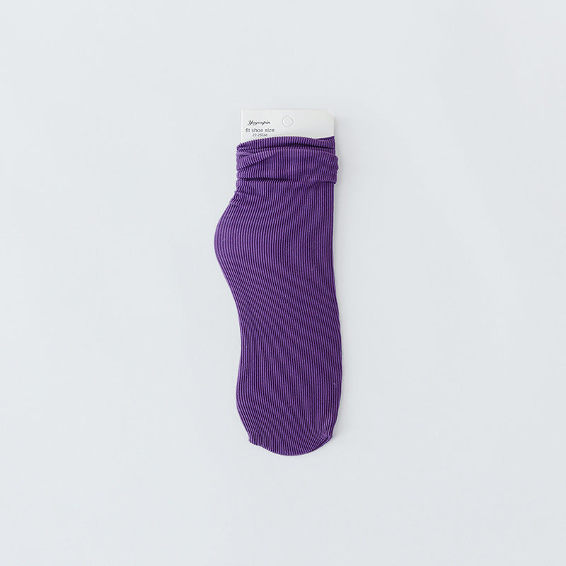 Fashion Solid Color Velvet Ice Socks