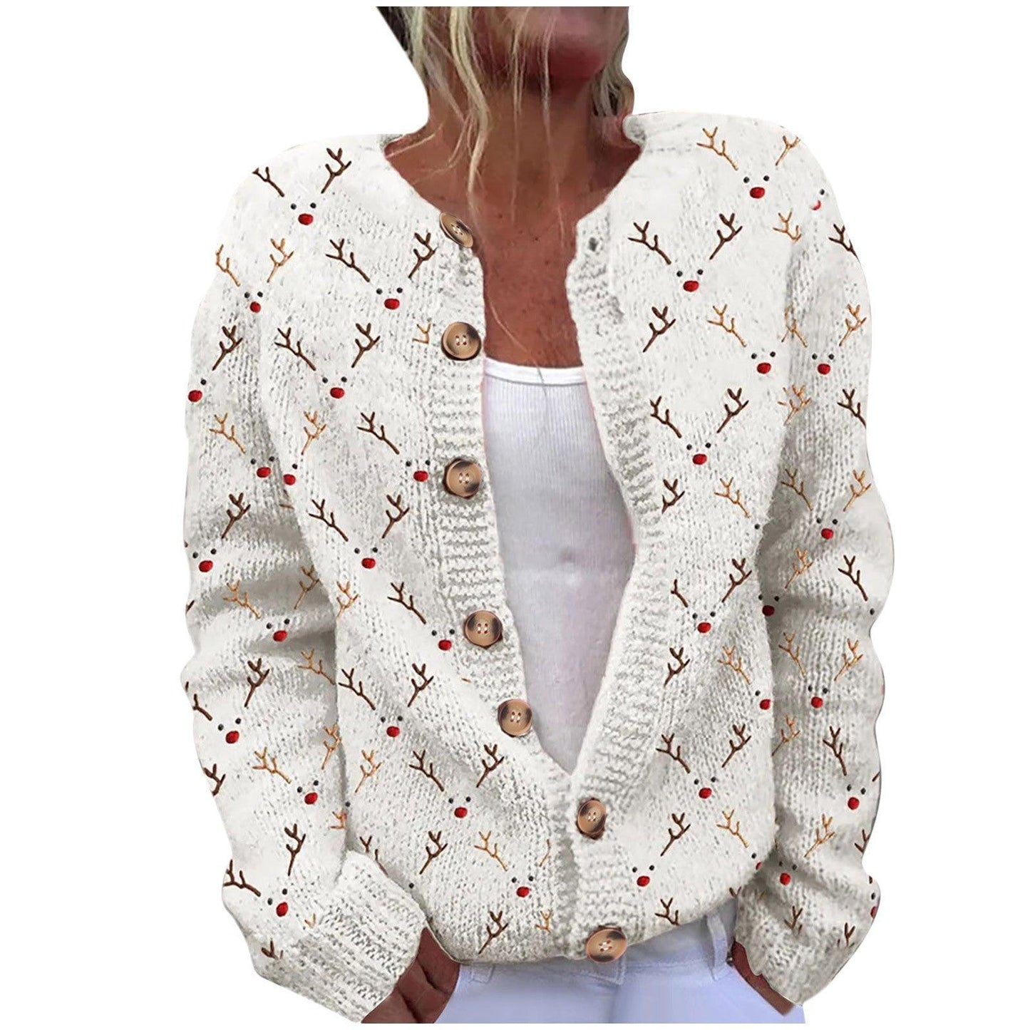 3D Digital Printing Cardigan Knitted Coat Imitation Sweaters Women's Clothing