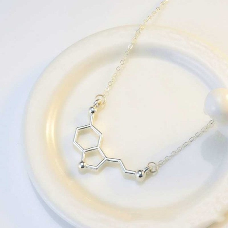 Simple Chemical Molecular Structure Pendant Necklace