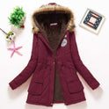 Autumn And Winter New Women's Plus Size Thickened Calibration Long-sleeved Hooded Lamb Wool Cotton-padded Jacket