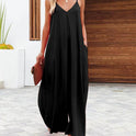 Women's Sling Wide-leg Pants Solid Color Pocket Casual Jumpsuit