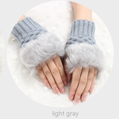 Thermal Women's Half Finger Polyester Gloves