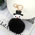 Stall Cute Snowman Fur Ball Keychain Pendant