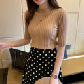 Women's Slim-fit Mid-sleeve Sweater With A Bottoming Shirt