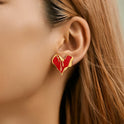 Liquid Irregular Heart-shaped Dripping Stud Earrings Women