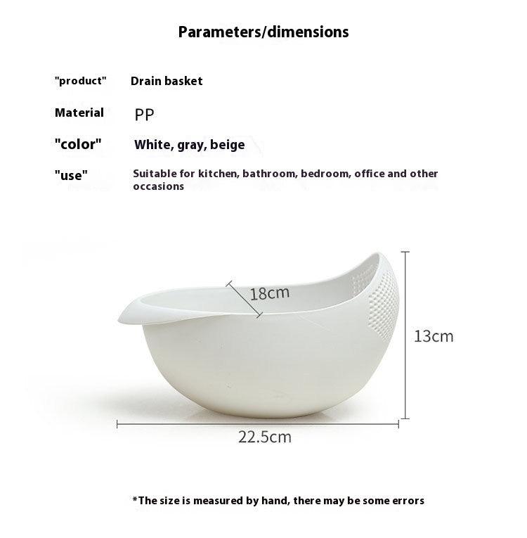 Kitchen Supplies Household Basin Plastic Fruit And Vegetable Draining Basket