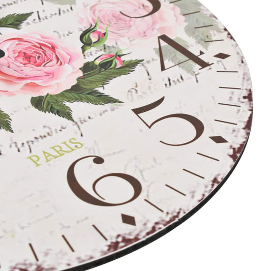 vidaXL Vintage Wall Clock Flower 30 cm