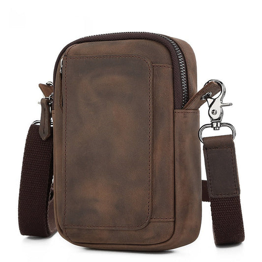 First Layer Steak Men's One Shoulder Outdoor Phone Crossbody Bag