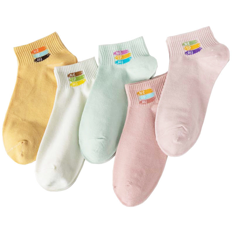 Pure Colored Cotton Women's Low-cut Liners Socks Candy Color Short Socks Japanese Style