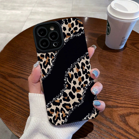 Niche Leopard Vertical Pattern Drop-resistant Phone Case