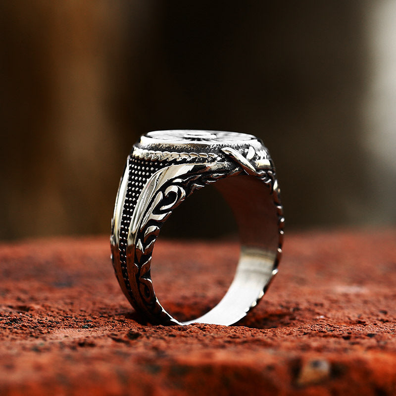 Steel Warrior European And American Retro Biker's Style Titanium Steel Ring