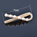 Sweet Rhinestone Pearl Hollowed-out Bow Barrettes Ins