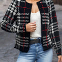 Women's Checkered Printed Versatile Casual Jacket