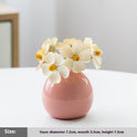 Mini Wide Mouth Ceramic Small Vase Artificial Flower