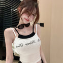 New Pure Hot Girl Fake Two Pieces Beauty Back Sling Vest Bottoming Top