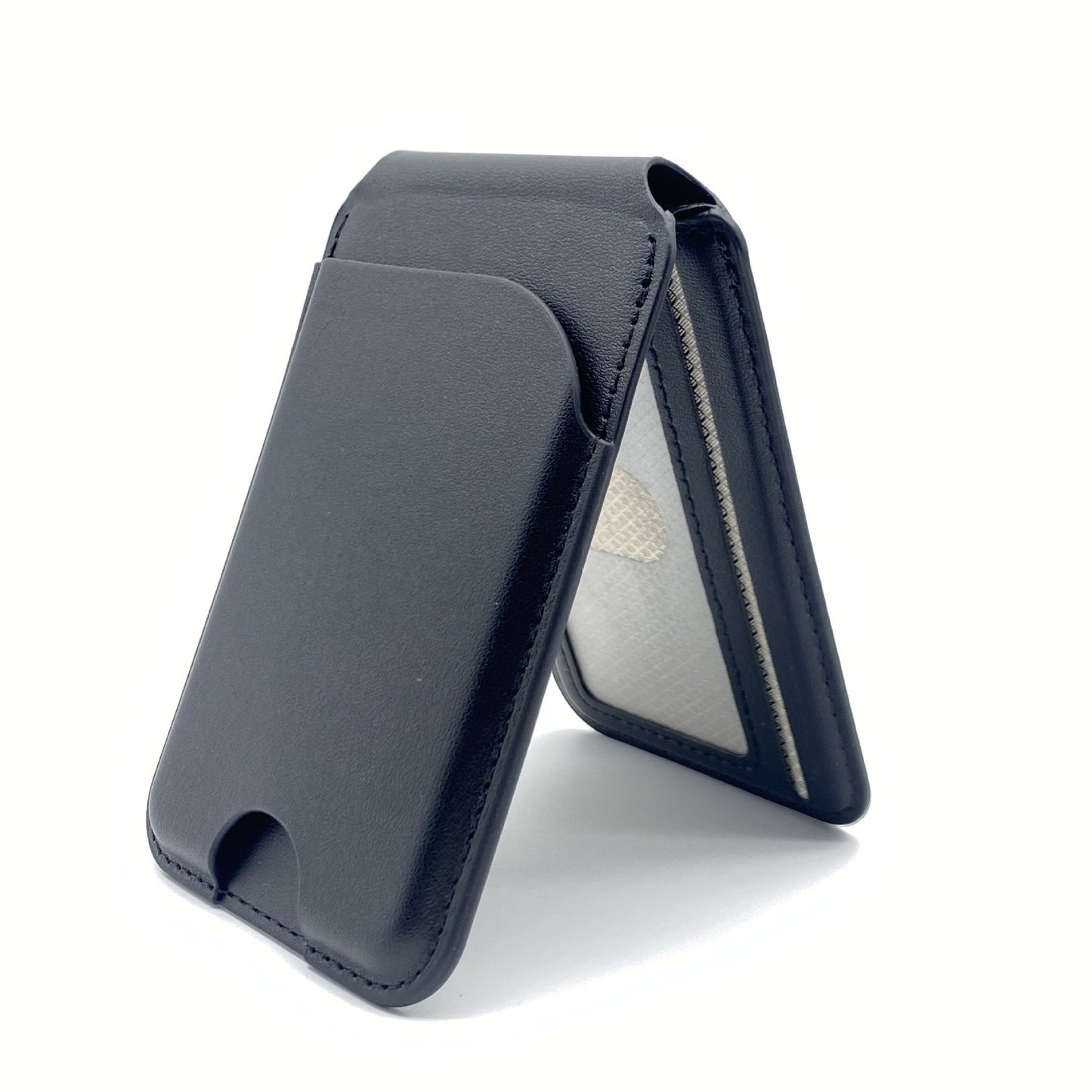 Leather Multi-functional Strong Magnetic Bracket Card Holder