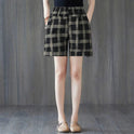 Women's Loose Outer Wear Elastic Waist Casual Cotton Linen Shorts