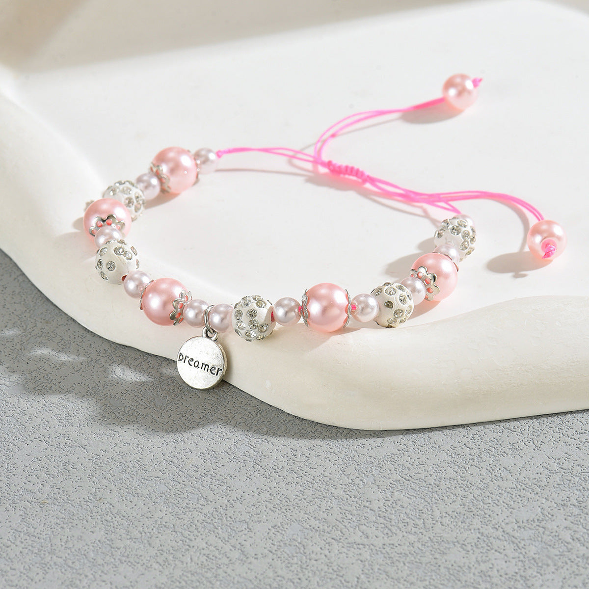 Pearl Bracelet English Letter Special-interest Design