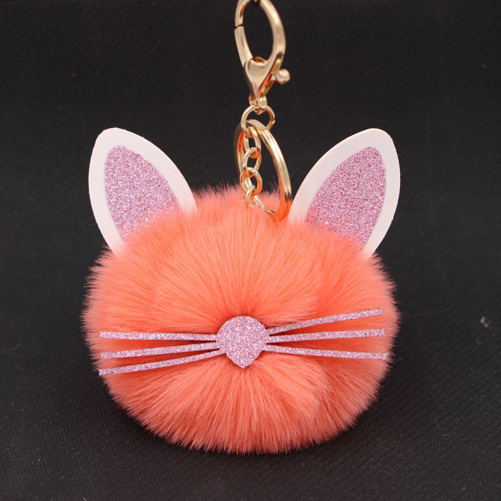 Personalized Ears Kitten Beard Plush Cute Keychain