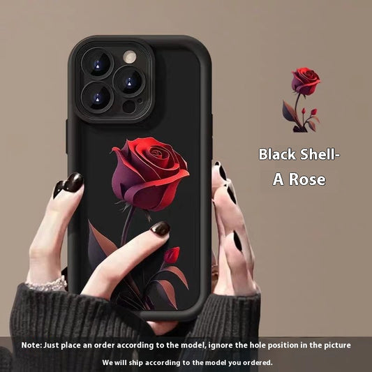 Red Rose Phone Case For Personality Frosted Silicone Drop-resistant 1