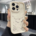 New Painted Silver Butterfly Drop-resistant Phone Case