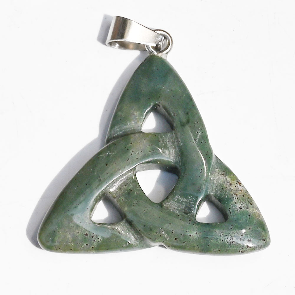 Natural Crystal Stone Celtic Knot Pendant Ornaments