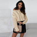 European And American Leisure Solid Color Round Neck Idle Style Knitwear For Women