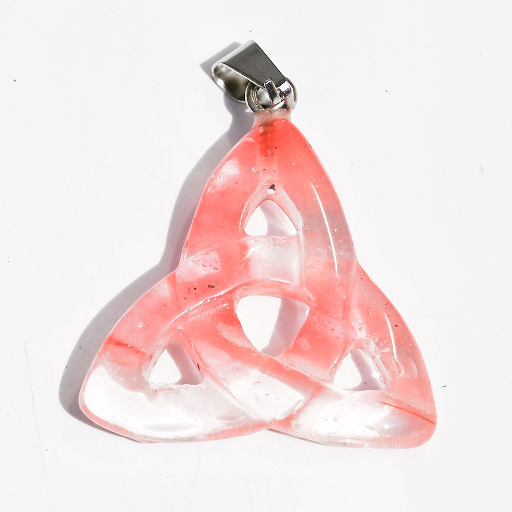 Natural Crystal Stone Celtic Knot Pendant Ornaments