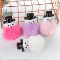 Stall Cute Snowman Fur Ball Keychain Pendant