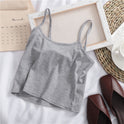 Pure Color Wild Knitted Leaf Small Camisole Women