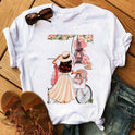 Summer Women's Short-sleeved Romantic I LOVET Shirt Printing