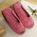 Women''s cotton quilted fabric soft bottom slippers