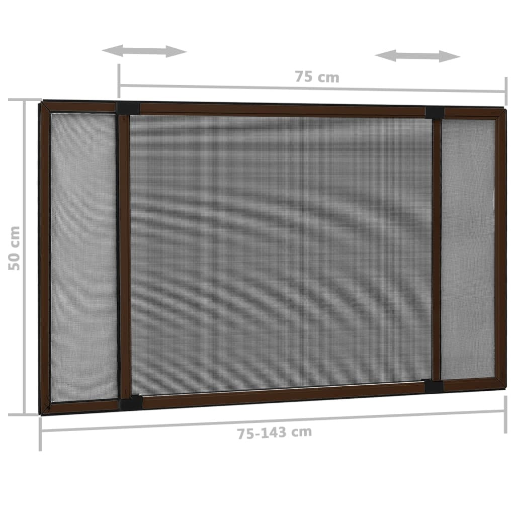 vidaXL Extendable Insect Screen for Windows Brown